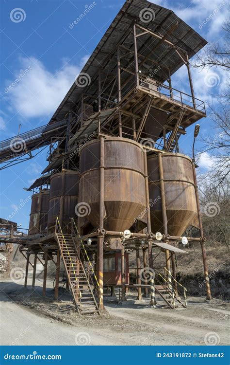 An Old Gravel Quarry. Mining and Quarrying Equipment Stock Photo - Image of heavy, crushed ...