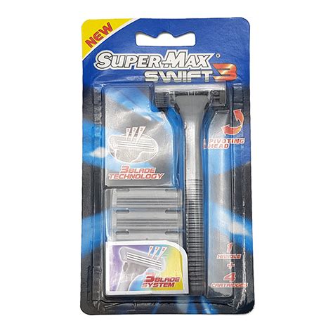 SUPER MAX SWIFT3 3 BLADES SYSTEM 1 HANDLE + 4C