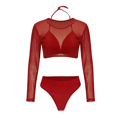 Nmmued Piece Swimsuits For Women Bikini Sets For Women With Cover Up Triangle Bikini Sheer