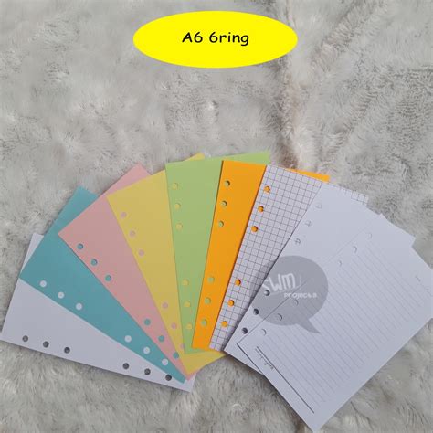 Jual A Ring Isi Binder Refill Loose Leaf Kertas File Filler Color