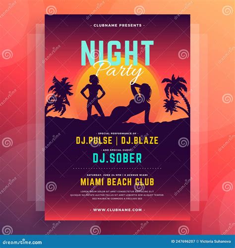 Fashion Woman Bikini Silhouette At Vivid Neon Sun Summer Beach Party Poster Template Design