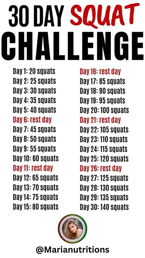 30 Day Squat Challenge To Transform Your Butt In 4 Weeks Artofit