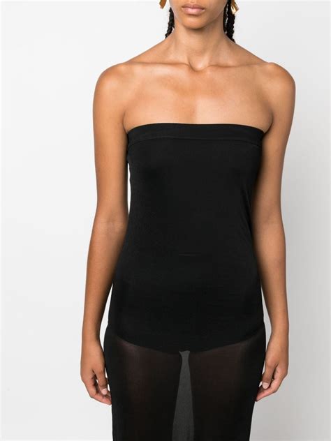 Saint Laurent Semi Sheer Strapless Dress Farfetch