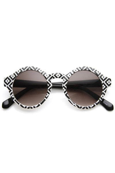 Retro Indie Hipster Fashion Round Pattern Sunglasses Indie Hipster