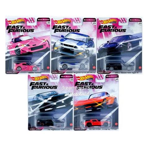 HOT WHEELS FAST FURIOUS QUICK SHIFTERS SET OF 5 HONDA NSX S2000 NISSAN SKYLINE GT R R33