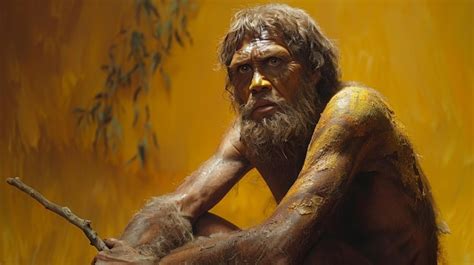 Hombre De Las Cavernas Homo Sapiens Neandertal Australopithecus Foto