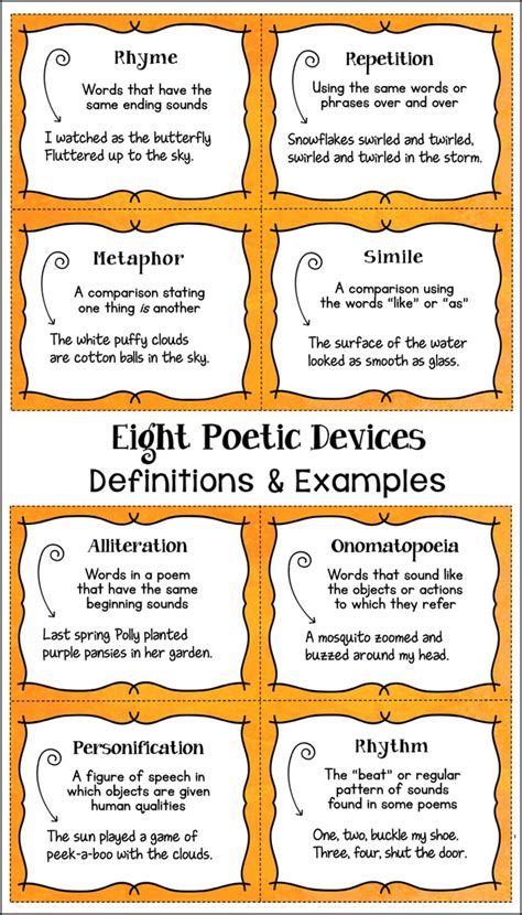 List Of Poetic Devices And Definitions