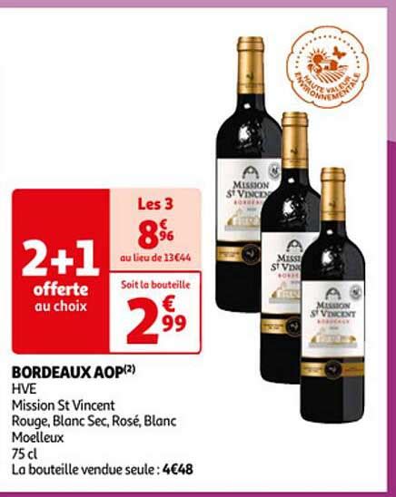 Promo Bordeaux Aop Chez Auchan Icatalogue Fr