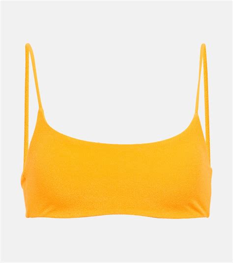 Via Triangle Terry Bikini Top In Yellow Jade Swim Mytheresa
