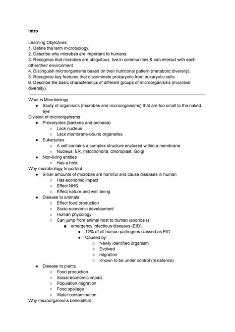 Intro To Microbial Intro Learning Objectives Define The Term