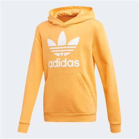 Sweat Shirt à Capuche Trefoil Jaune Adidas Originals La Redoute