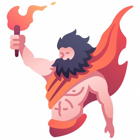 Prometheus Greek God Mythology Olympus Fire Torch Icon Download