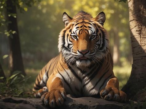 Premium Photo Bengal Tiger Staring Aggression In Eyes Majestic Beauty