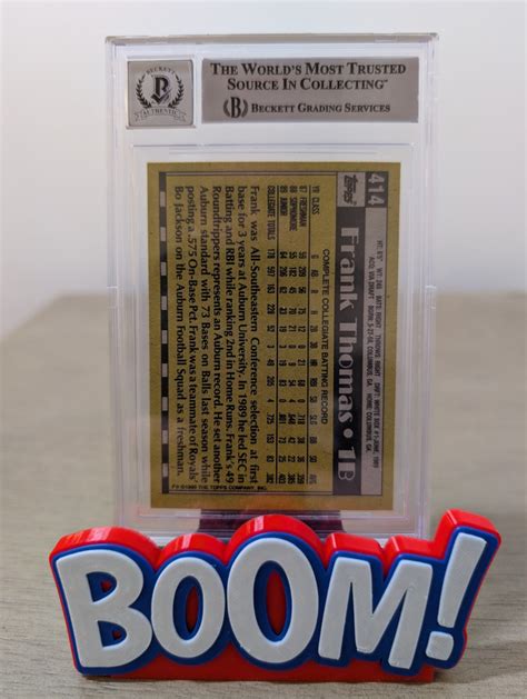 1990 Topps 414B Frank Thomas Autograph RC Rookie BGS Beckett Authentic