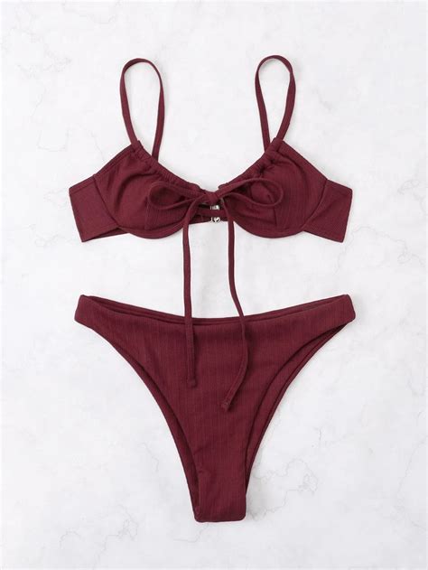 Bikini Push Up Para Mujer Ba Ador Sexy Con Lazo Frontal Ropa De Ba O Femenina