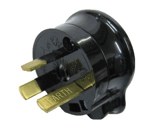 10a 3 Pin Side Entry Plug Black Pdl901 Rackpower Nz