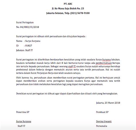 Contoh Surat Pemecatan Karyawan 57 Koleksi Gambar