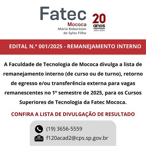 Lista De Aprovados Fatec 2025 - DIVULGAÇÃO DE RESULTADOS EDITAL Nº. 001/2025, DE 07 DE JANEIRO DE 2025 ...
