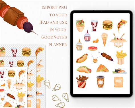 Fast Food Sticker Sheet Junk Food Planner Stickers Etsy