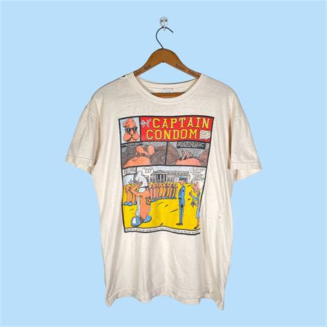 Vintage S Safe Sex Comic T Shirt Captain Condom Etsy