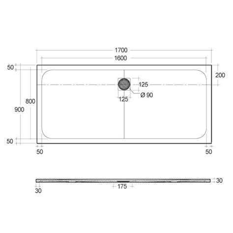 RAK Feeling Modern Bathtub Replacement Rectangular Shower Tray 1700mm X