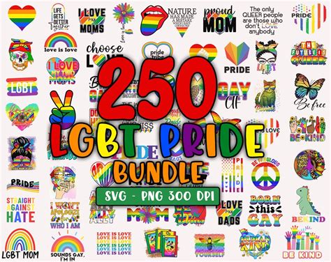 Lgbt Png Svg Bundle Gay Pride Svg Lgbt Shirt Design Lesbian Svg Pride Day Svg Lgbt Rainbow