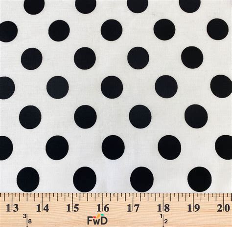 Polka Dot Large 2cm Printed Fabric White Back 100 Cotton 58 60 Wide