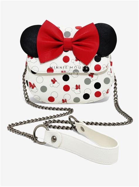 Loungefly Disney Minnie Mouse Bow Polka Dot Crossbody Bag Hot Topic