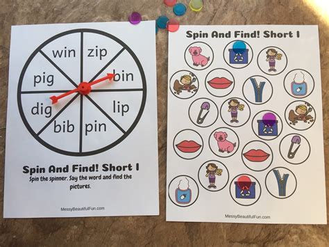 Messy Beautiful Fun Spin And Find Cvc Words Printable Pack
