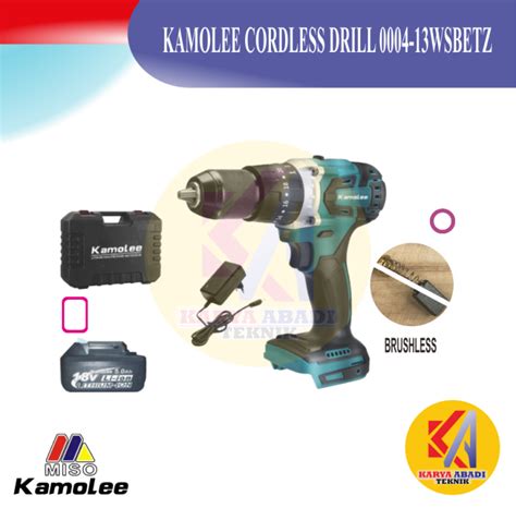 KAMOLEE MESIN BOR 13mm IMPACT DRILL 18V 13mm FULL SET BRUSHLESS