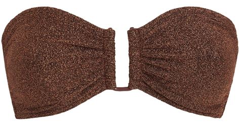 Eres Metallic Flamboyant U Bar Bikini Top In Brown Lyst