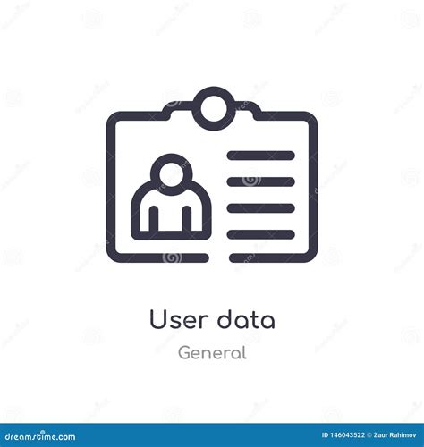 Icono Del Esquema De Los Datos De Usuario Lnea Aislada Ejemplo Del