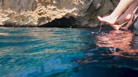 Half Underwater Point Of View Of Naked G Stock Video Pond