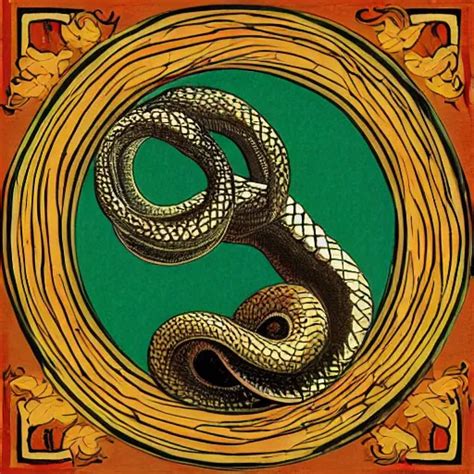 Ouroboros Snake Biting Its Own Tail To Make A Circle Stable