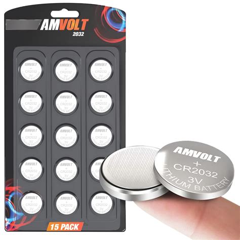 AmVolt 15 Pack CR2032 Batteries - [Extended Life] Airtag Battery 220mAh