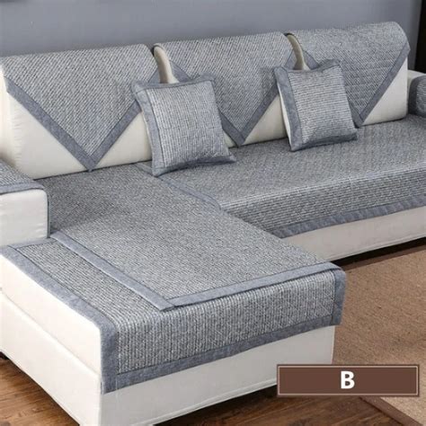 Tecido Capa De Sofa - Tecido de linho algodão capas de sofá capa de assento cor sólida ...