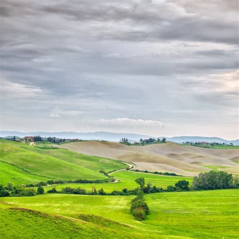 La Toscana Paesaggio Rurale Di Tramonto Azienda Agricola Della