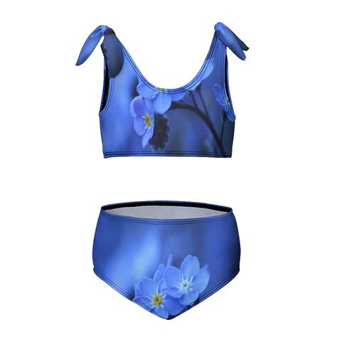 Blue Flowers Girl S Piece Bikini Set Beach Sport Swimsuit Swimwear Y Cm Walmart