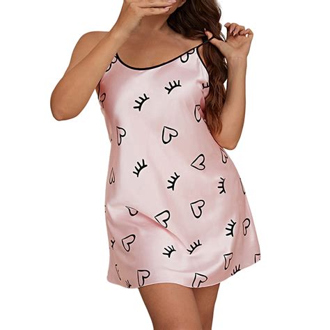 Baberdicy Nightgown Womens Nightgown Lingerie Satin Chemise Lingerie Sexy Nightie Full Slips