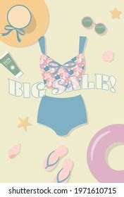 Girl Beach Flip Flops Blue Bikini Images Stock Photos Vectors Shutterstock