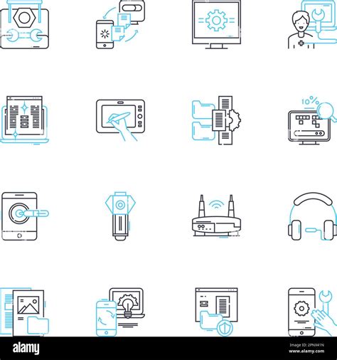 Deep Learning Linear Icons Set Neural Nerks Artificial Intelligence Machine Learning