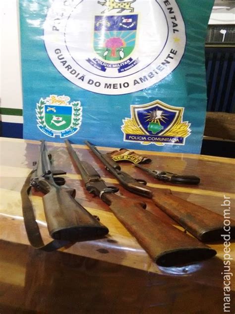 PMA desmonta acampamento e apreende arsenal de armas de caça às margens