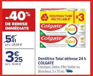 Promo Dentifrice Total D Fense H Colgate Chez Carrefour Icatalogue Fr