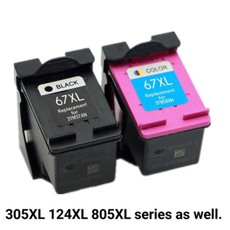 New HP 305XL 67XL 124XL 805XL Remanufactured Refilled Ink Cartridge Are