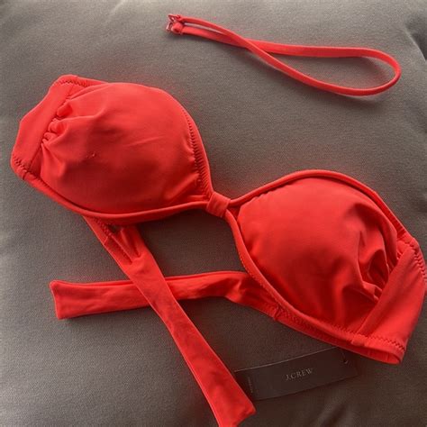 J Crew Swim Nwt Jcrew Twist Bandeau Bikini Top Orange Xsmall Poshmark