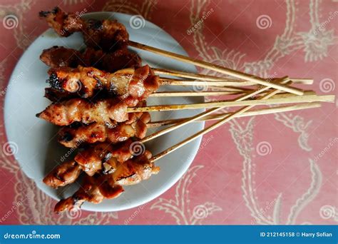 Satay Indonesia Food Stock Photo Image Of Bamboo Lontong