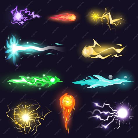 Premium Vector | Cartoon magic energy Magical laser gaming effect force