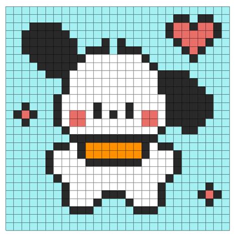 Sanrio Pochacco D Pixel Art Pix Brix In Pixel Art Pattern