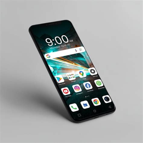 телефон с временем 9:15 на экране | Премиум PSD Файл