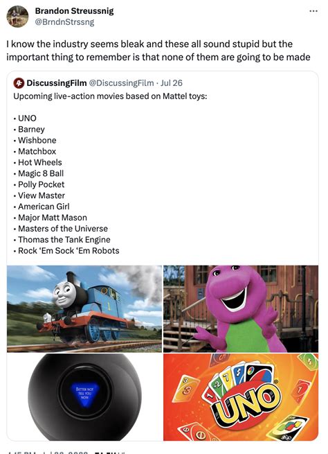 Hot Wheels And Barney The Mattel Cinematic Universe Is Upon Us Ebaum S World